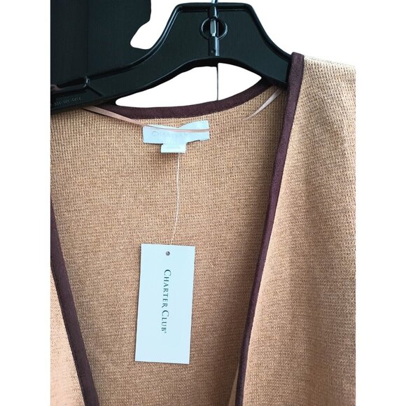 Charter Club Camel Cardigan. Warm camel HTHR. Oct Fashion. Size M - Picture 3 of 6